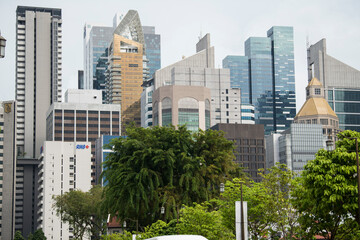 Obraz premium Singapore City, Singapore-September 08,2023: Street view of Chinatown architecture in Singapore.