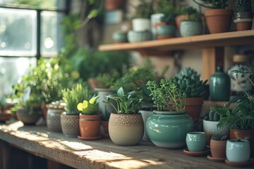 Fototapeta na wymiar small plants personal home care