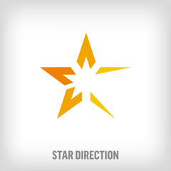Obraz premium Star direction logo design. Uniquely designed color transitions. Custom Travel, education and success logo template. vector