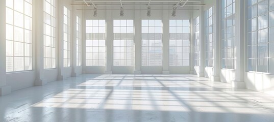 white room with large windows near white wall