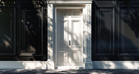 white front doors and black door surrounds