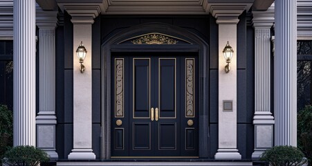 Fototapeta na wymiar door to main entrance, entryways, and porches