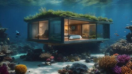 Home in Ocean Background Very cool