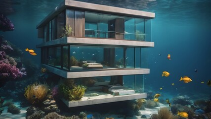Home in Ocean Background Very cool