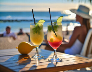 Tropical Refreshment: Summer Cocktail by the Beach