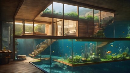 Home in Ocean Background Very cool