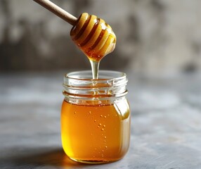 honey jar and honey dip spoon