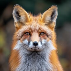 Fototapeta premium Close Up of Red Fox Looking at Camera