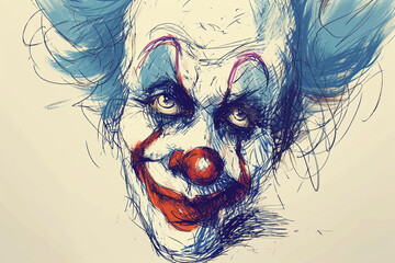 clown doodling style ,cartoon style
