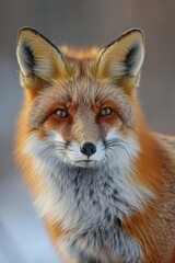 Close-Up of Red Fox Staring at Camera