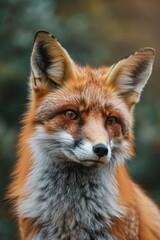 Fototapeta premium Close-Up of Red Fox Looking at the Camera