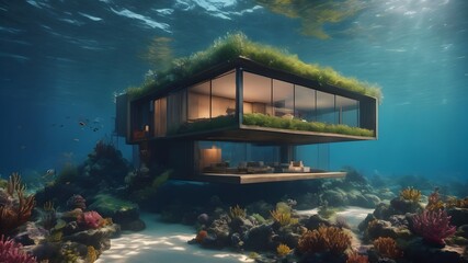 Home in Ocean Background Very cool