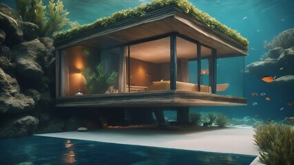 Home in Ocean Background Very cool