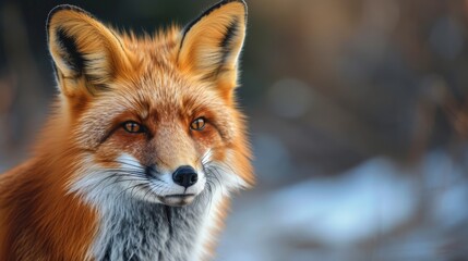 Fototapeta premium Close-Up of Red Fox Looking at Camera