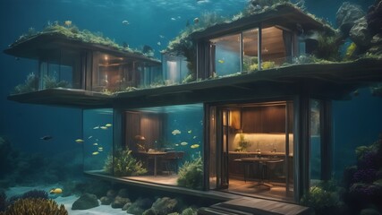 Home in Ocean Background Very cool