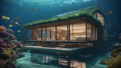 Home in Ocean Background Very cool