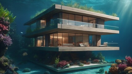 Home in Ocean Background Very cool