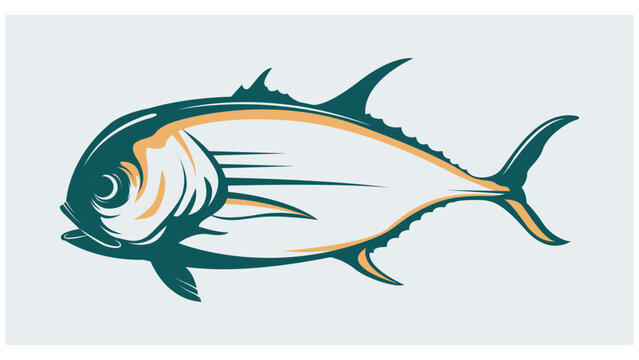isolated vector of crevalle jack fish illustration for fish logo, fishing club logo, fishing store logo, fish icon, fishing t shirt illustration and other crevalle fish merchant. cavalli fish, caranx.