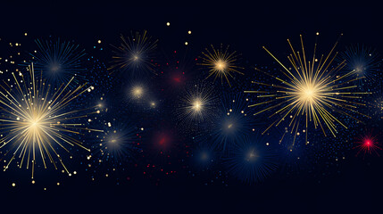 Fototapeta premium Beautiful fireworks background at night for holiday decoration