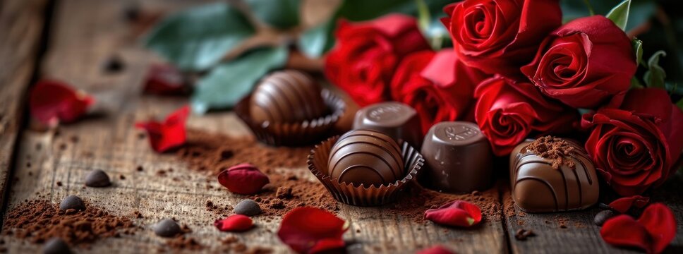 valentines an image of chocolates and roses