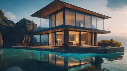 Home in Ocean Background Very cool