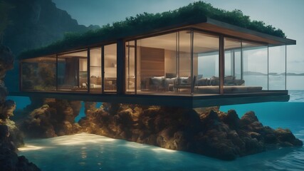 Home in Ocean Background Very cool