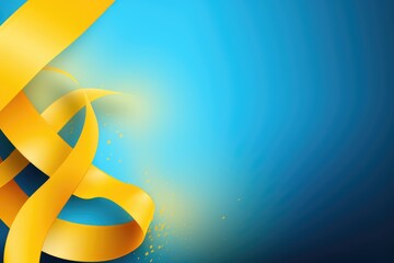 abstract background awareness yellow and blue ribbon for Designated Drivers, Thoracic Outlet Syndrome, Down Syndrome