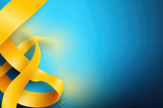 abstract background awareness yellow and blue ribbon for Designated Drivers, Thoracic Outlet Syndrome, Down Syndrome