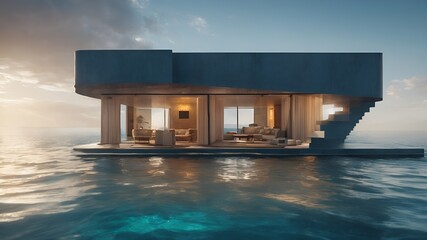 Home in Ocean Background Very cool