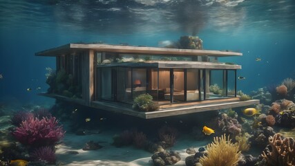 Home in Ocean Background Very cool