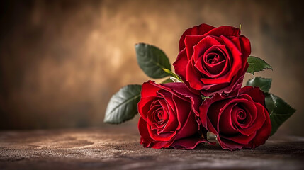 red roses on wooden background