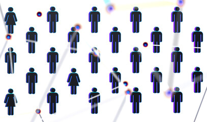 Global network. Blockchain. 3D illustration. Neural networks and artificial intelligence. Abstract