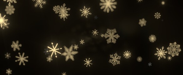 The winter background, falling snowflakes