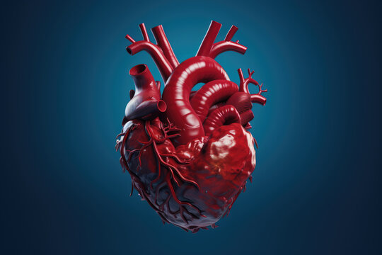 3D Cardiovascular Red Heart, Generative AI