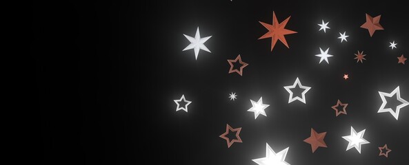 Falling Holiday Astral Radiance: Magnificent 3D Illustration of Descending Stellar Illumination for Christmas