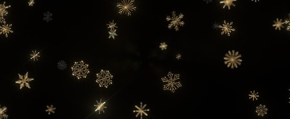 Festive Snowstorm: Magnificent 3D Illustration Showcasing Falling Christmas Snowflakes