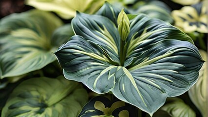 In this captivating close-up, the vibrant green leaves of the plant showcase the intricate beauty of nature&rsquo;s design. Each vein and texture is revealed in stunning detail, highlighting the freshness.