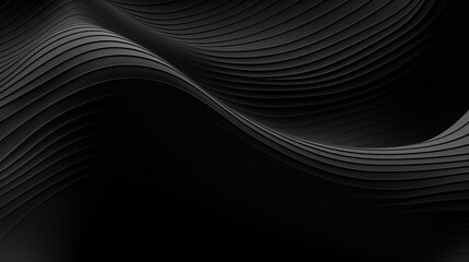 Black color wavy curved lines textured wallpaper for background