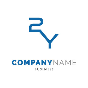 Initial Letter 2Y or Two Y Icon Logo Design Template