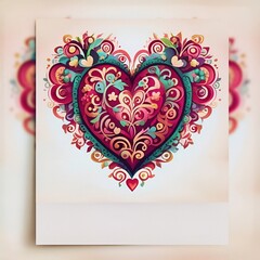 Corazón decorado (polaroid).