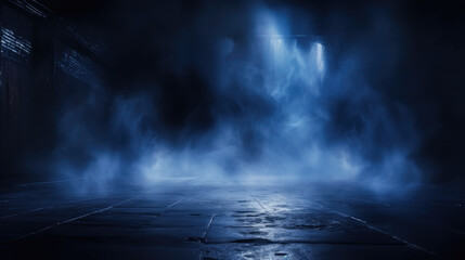 Blue fog at the end of the road textured wallpaper for background