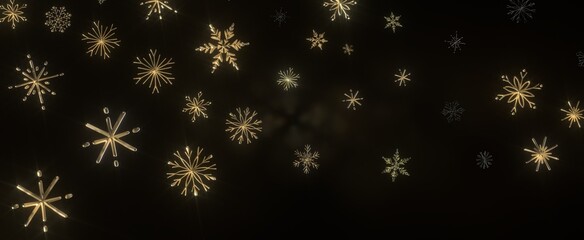 Snowflakes falling for christmas decoration abstract