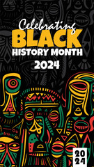 Black History Month Background, Post, and Stories Designs, flat vector