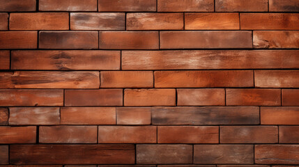 Brick wall background, auburn color grunge texture or pattern for design. Generative ai - obrazy, fototapety, plakaty