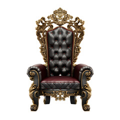 Throne chair Isolated on transparent or white background, png