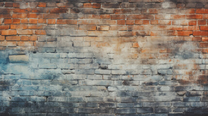 Brick wall background, bleached colors grunge texture or pattern for design. Generative ai