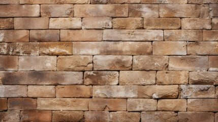 Brick wall background, blonde grunge texture or pattern for design, backdrop. Generative ai
