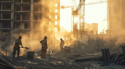 Building a Better Future - Showcasing the Construction Industry on International Labor Day - obrazy, fototapety, plakaty