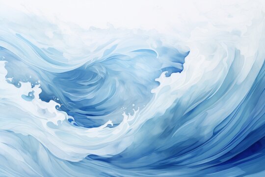 Watercolor illustration of sea wave