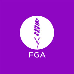 FGA letter logo design on colourful background. FGA creative initials letter logo concept. FGA letter design.
